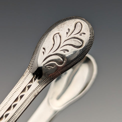 Circa 1800 British Antique Sterling Silver Sugar Tongs 25g George Smith IV